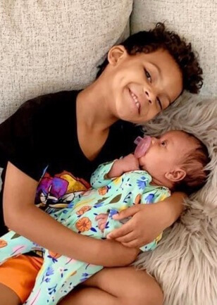 Aadyn Allen with his sister.